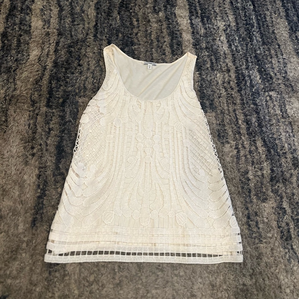 Express Cream Lace Tank Top